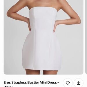 Strapless White Bustier Mini Dress